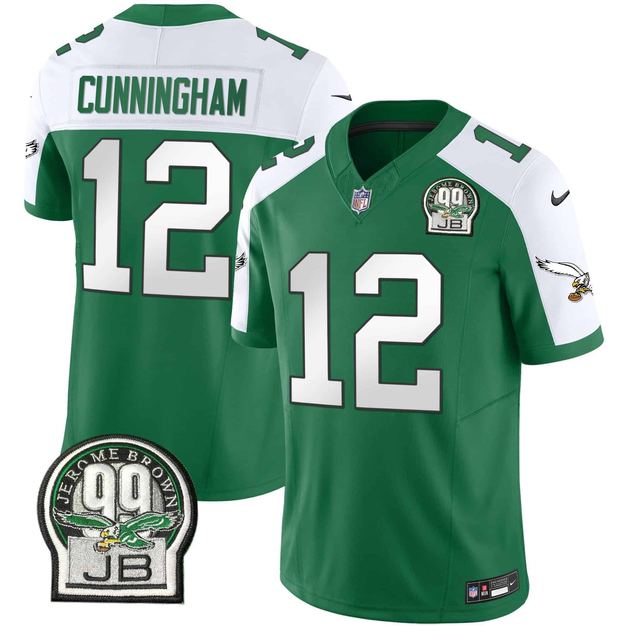 Men Philadelphia Eagles #12 Cunningham Green 2024 Nike Jerome Brown Patch Alternate Limited NFL Jersey->indianapolis colts->NFL Jersey